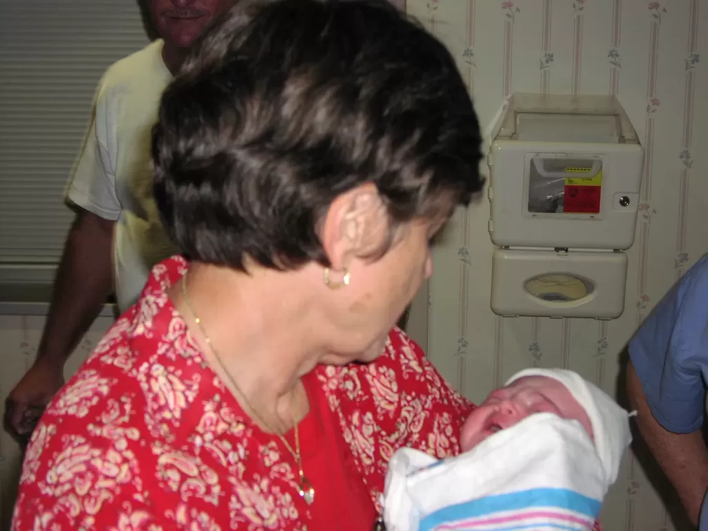 Grandma holding new baby Grandma holding new baby
