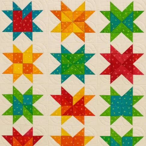 Star block quilt pattern Star block quilt pattern