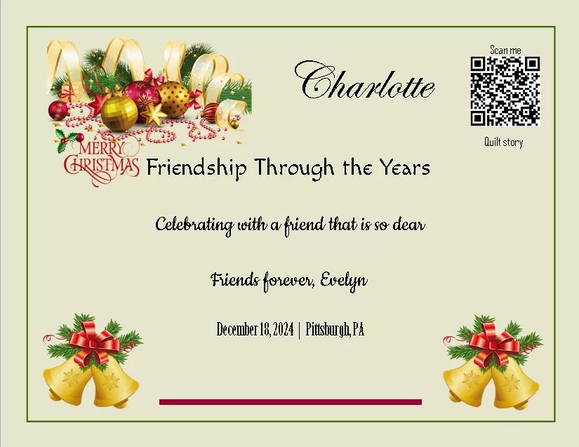 quilt label - Charlotte