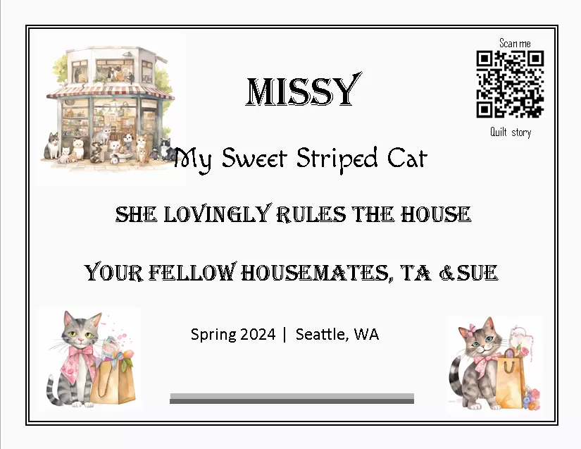 quilt label - Missy