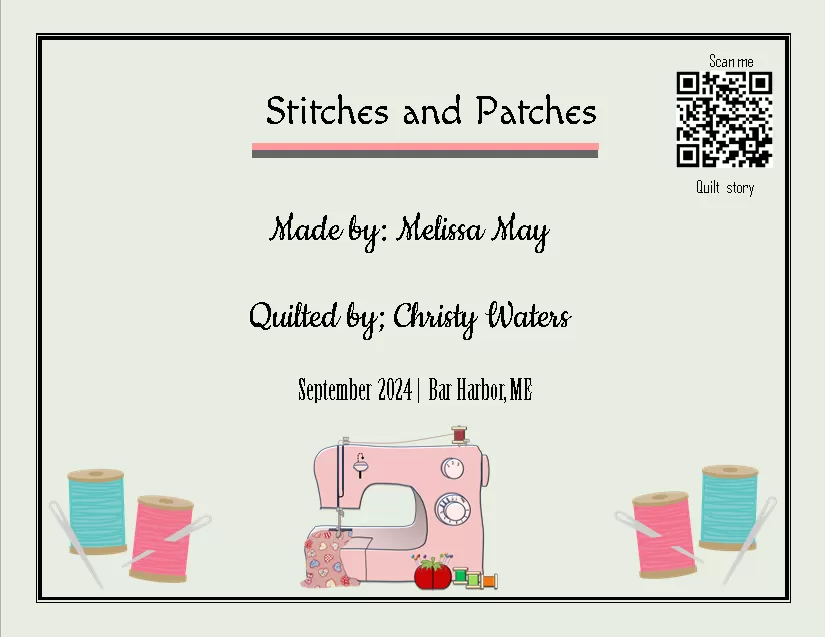 custom quilt label - Stitches and Patches