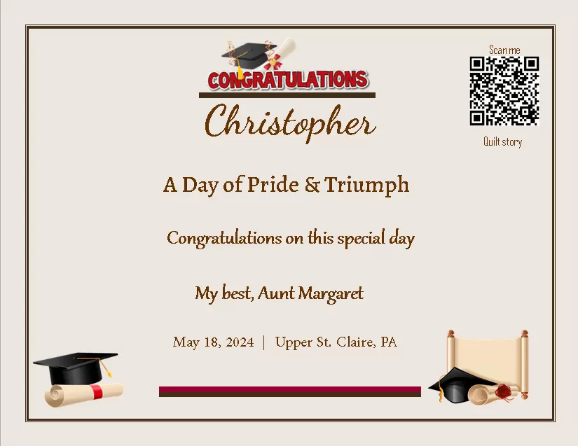 quilt label - Christopher