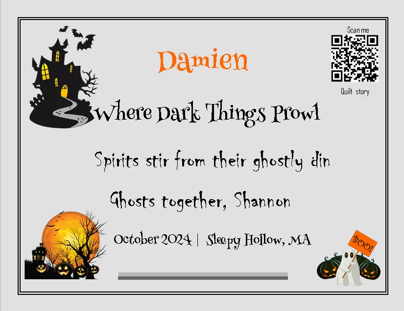 quilt label - Damien