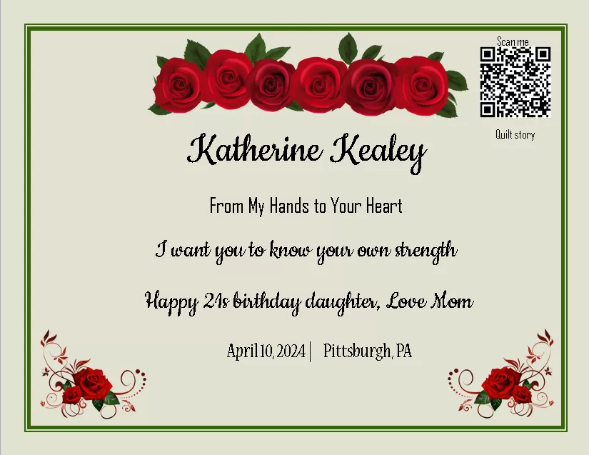 quilt label - Katherine Kealey