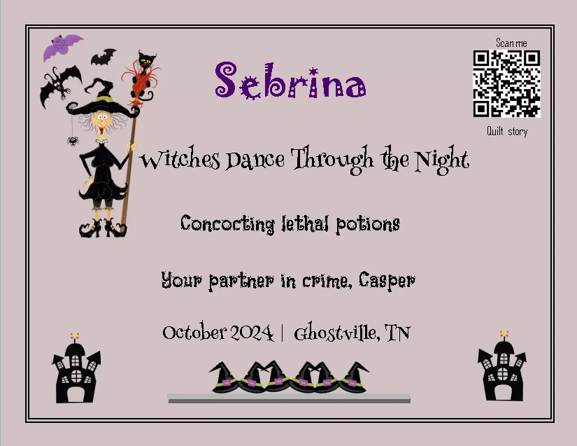 quilt label - Sebrina