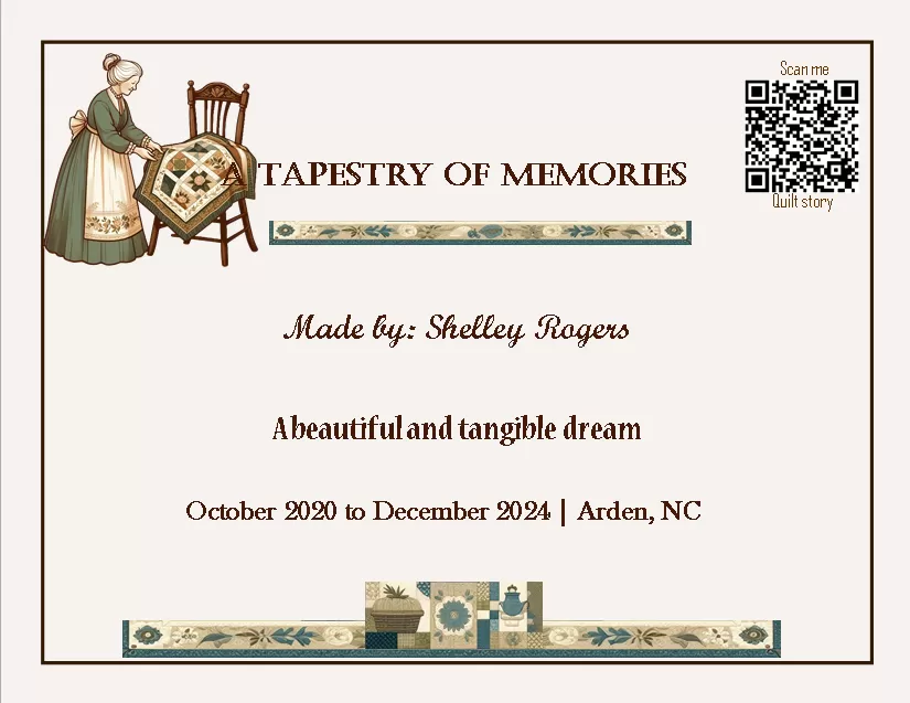 custom quilt label - A tapestry of memories custom quilt label - A tapestry of memories