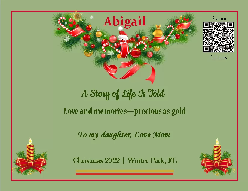 quilt label - Abigail quilt label - Abigail