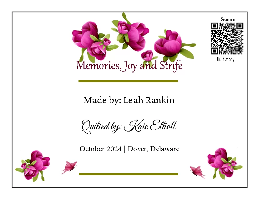 custom quilt label -Stitches in Time, Memories Align custom quilt label -Stitches in Time, Memories Align