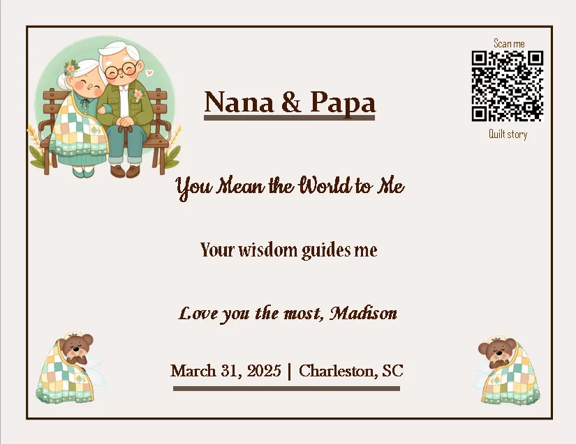 quilt label - nana & papa quilt label - nana & papa