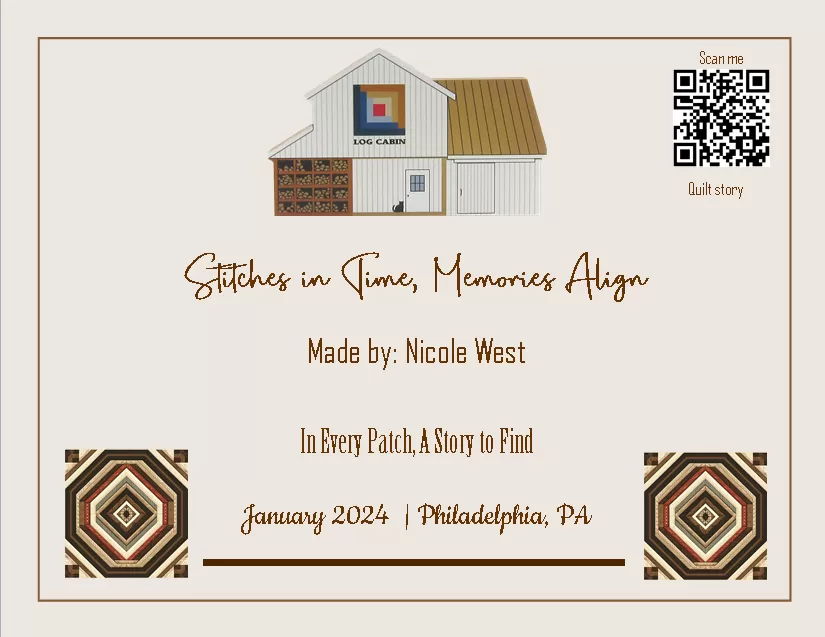 custom quilt label -Stitches in Time, Memories Align custom quilt label -Stitches in Time, Memories Align