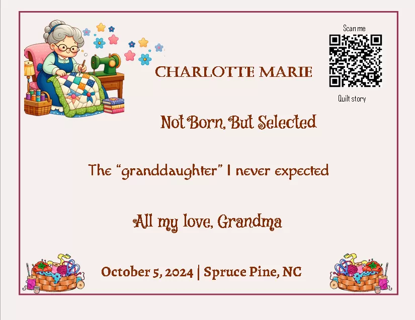 quilt label - charlotte marie quilt label - charlotte marie