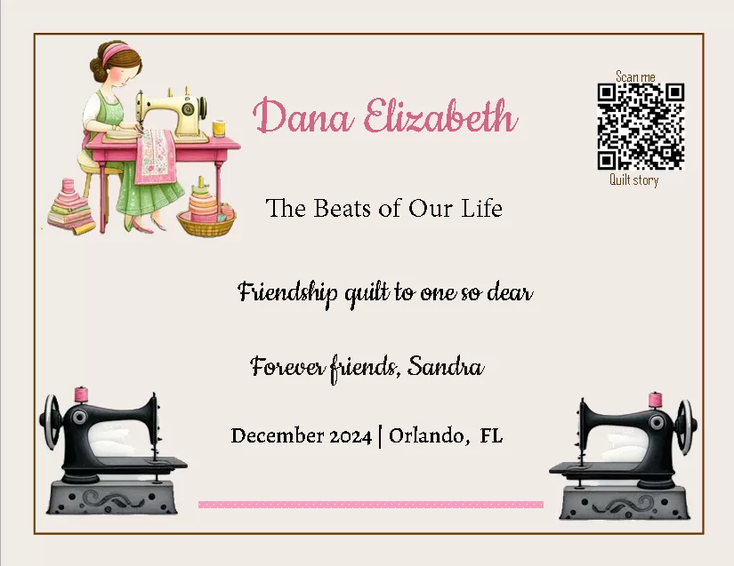 quilt label - Dana Elizabeth quilt label - Dana Elizabeth