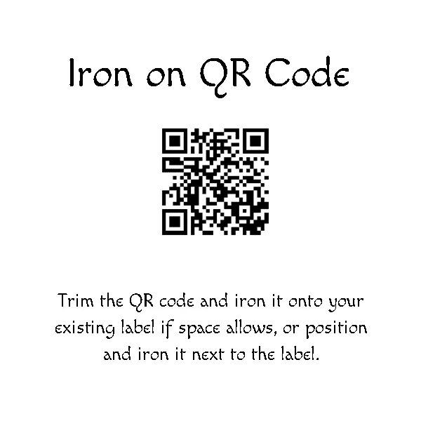 Personalize existing quilt label with iron-on QR codes Personalize existing quilt labels with iron-on QR codes