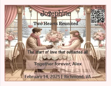 quilt label -Two Hearts Reunited quilt label -Two Hearts Reunited