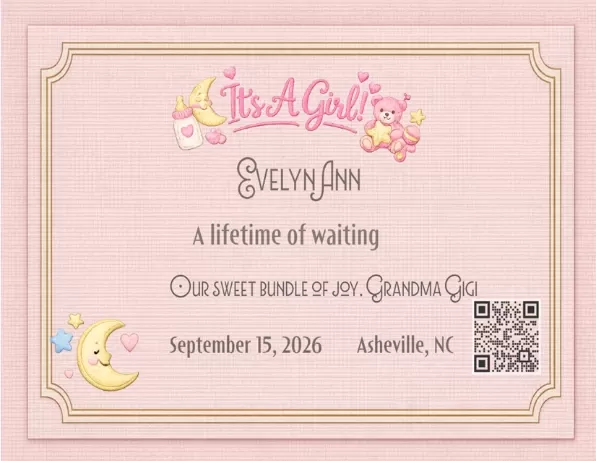 Personalized baby quilt label - Evelyn Ann Personalized baby quilt label - Evelyn Ann