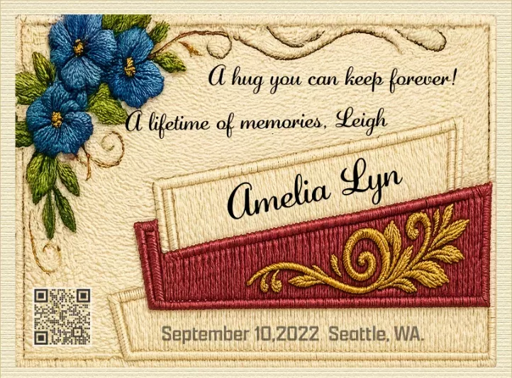 personalized quilt label to compliment your modern quilt Amelia Lyn personalized quilt label to compliment your modern quilt Amelia Lyn