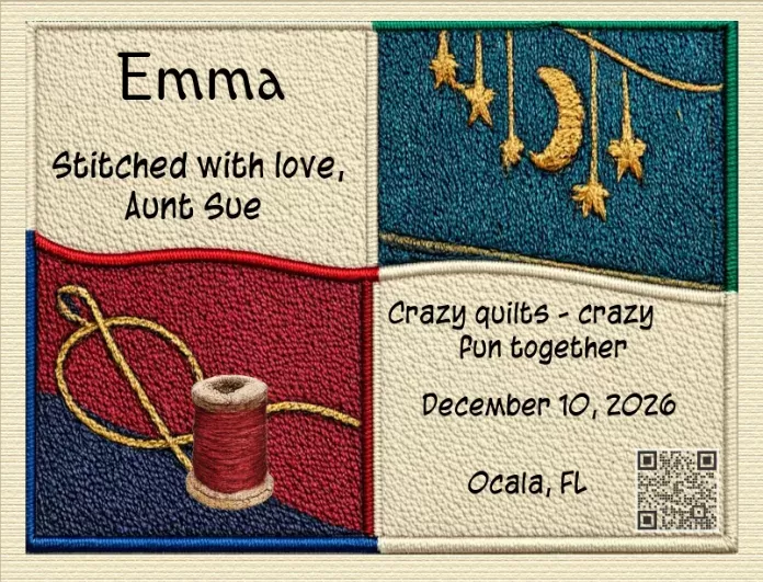 personalized quilt label to compliment your modern quilt Emma personalized quilt label to compliment your modern quilt Emma