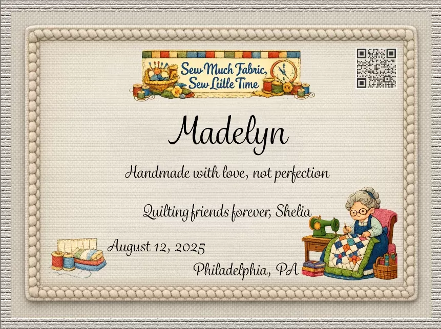 personalized quilt label -madelyn personalized quilt label -madelyn