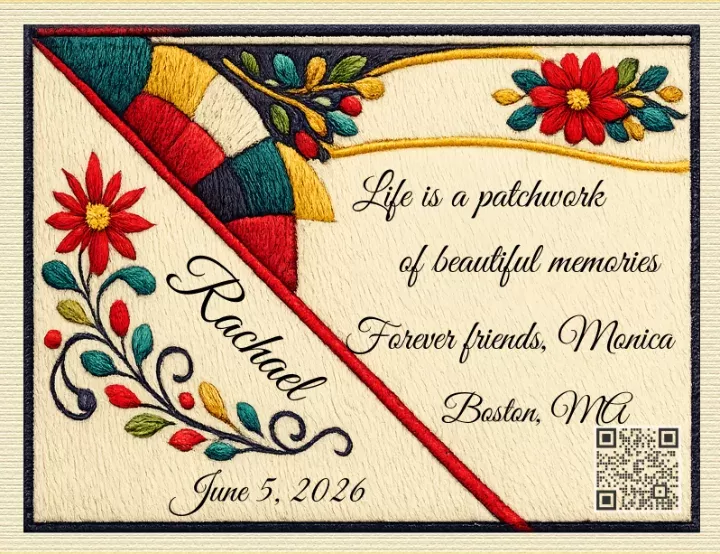 personalized quilt label to compliment your modern quilt Rachael personalized quilt label to compliment your modern quilt Rachael